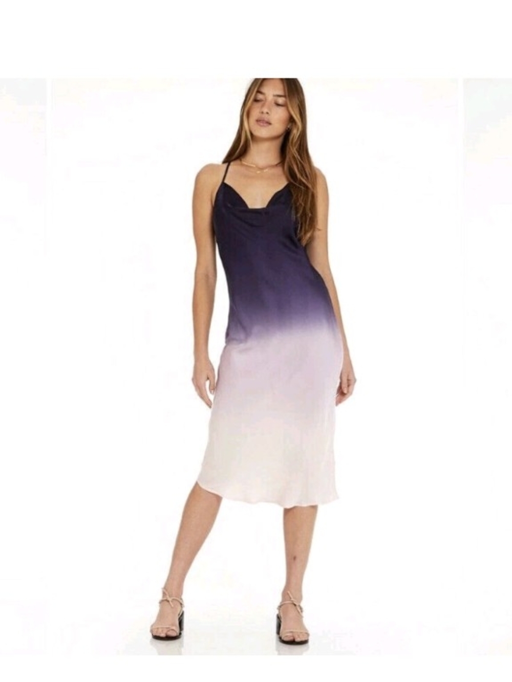 Young Fabulous & Broke Ombre Cowl Slip — Deep Purple to White